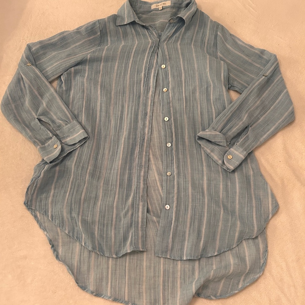 Eden & Olivia Light Blue Striped Top